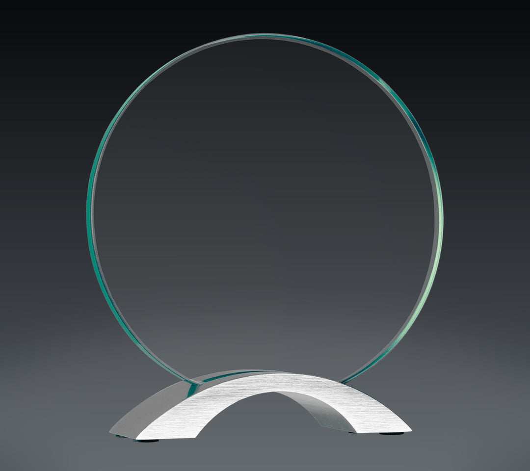 Round Cosmic Glass with Silver Base