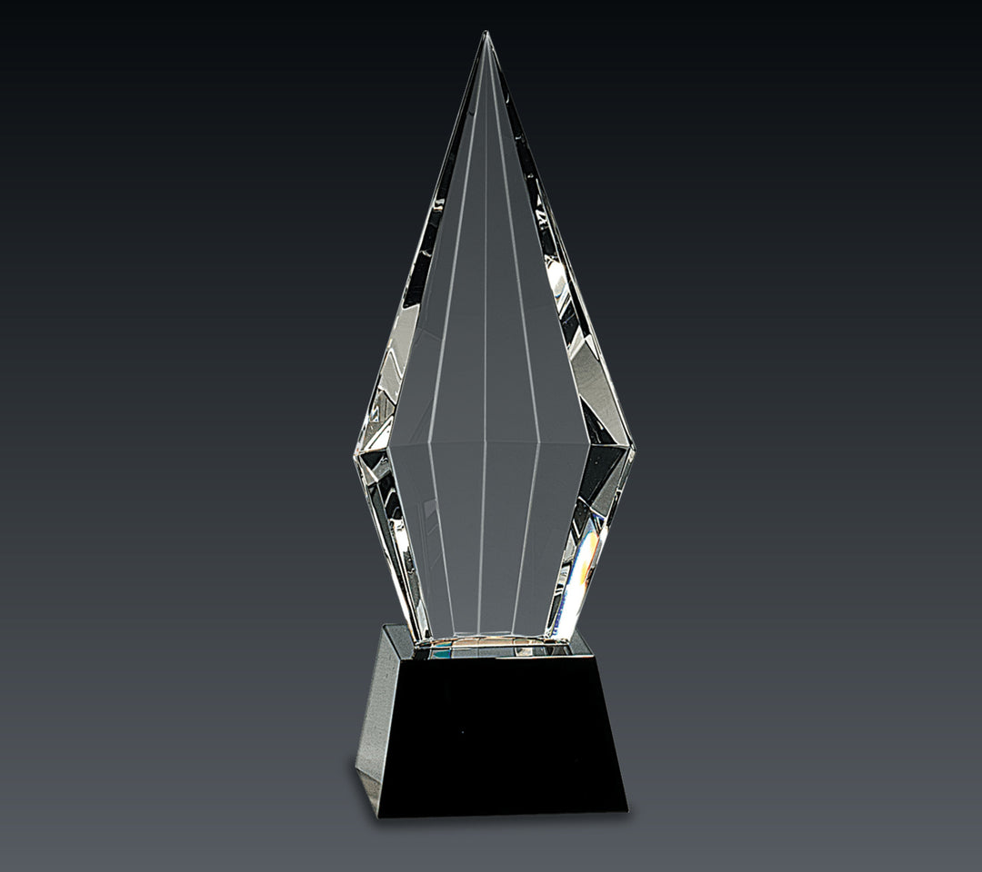 Obelisk Facet Crystal on Pedestal Base