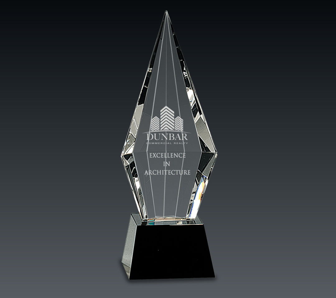 Obelisk Facet Crystal on Pedestal Base