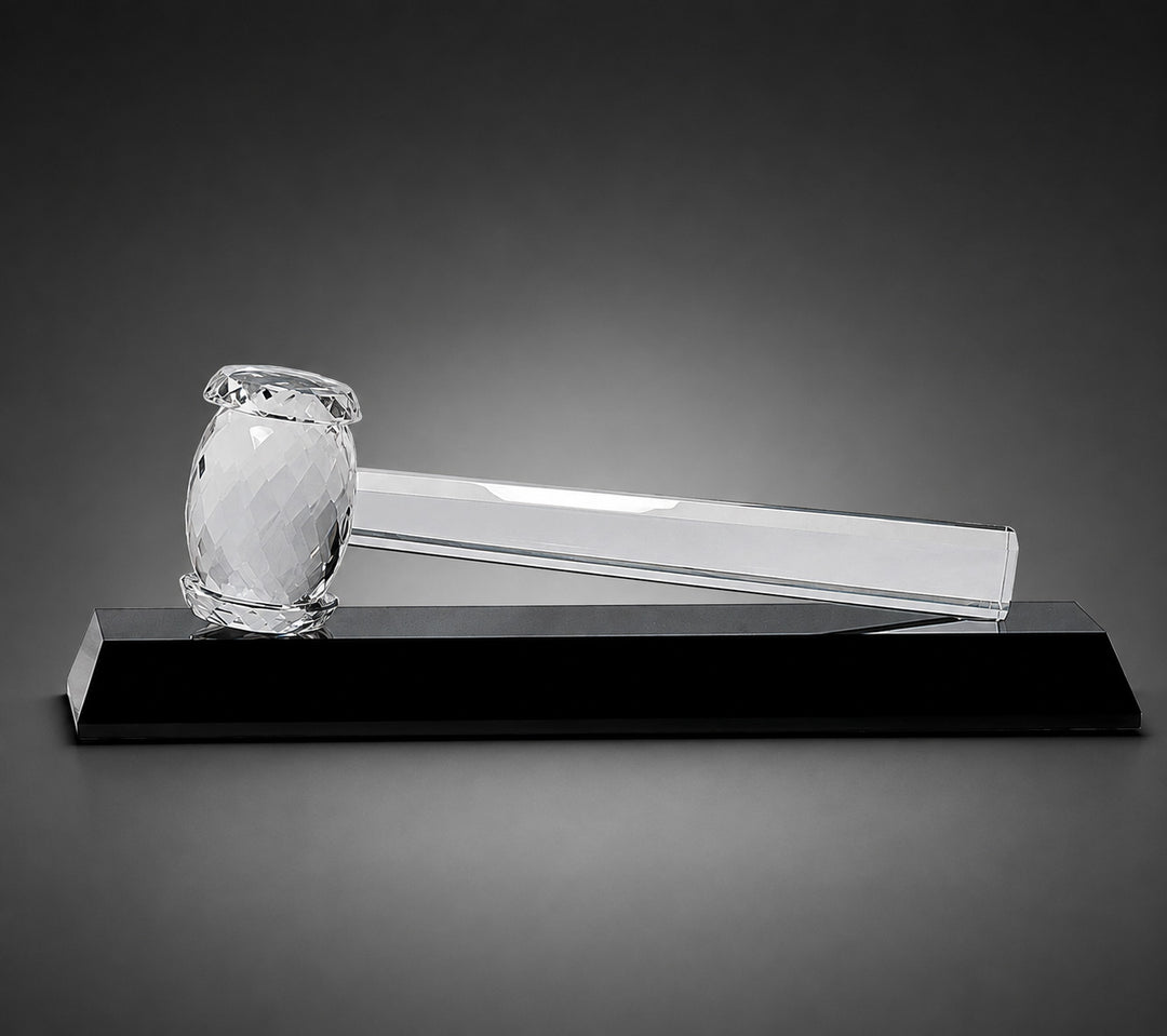 Crystal Gavel on Black Base