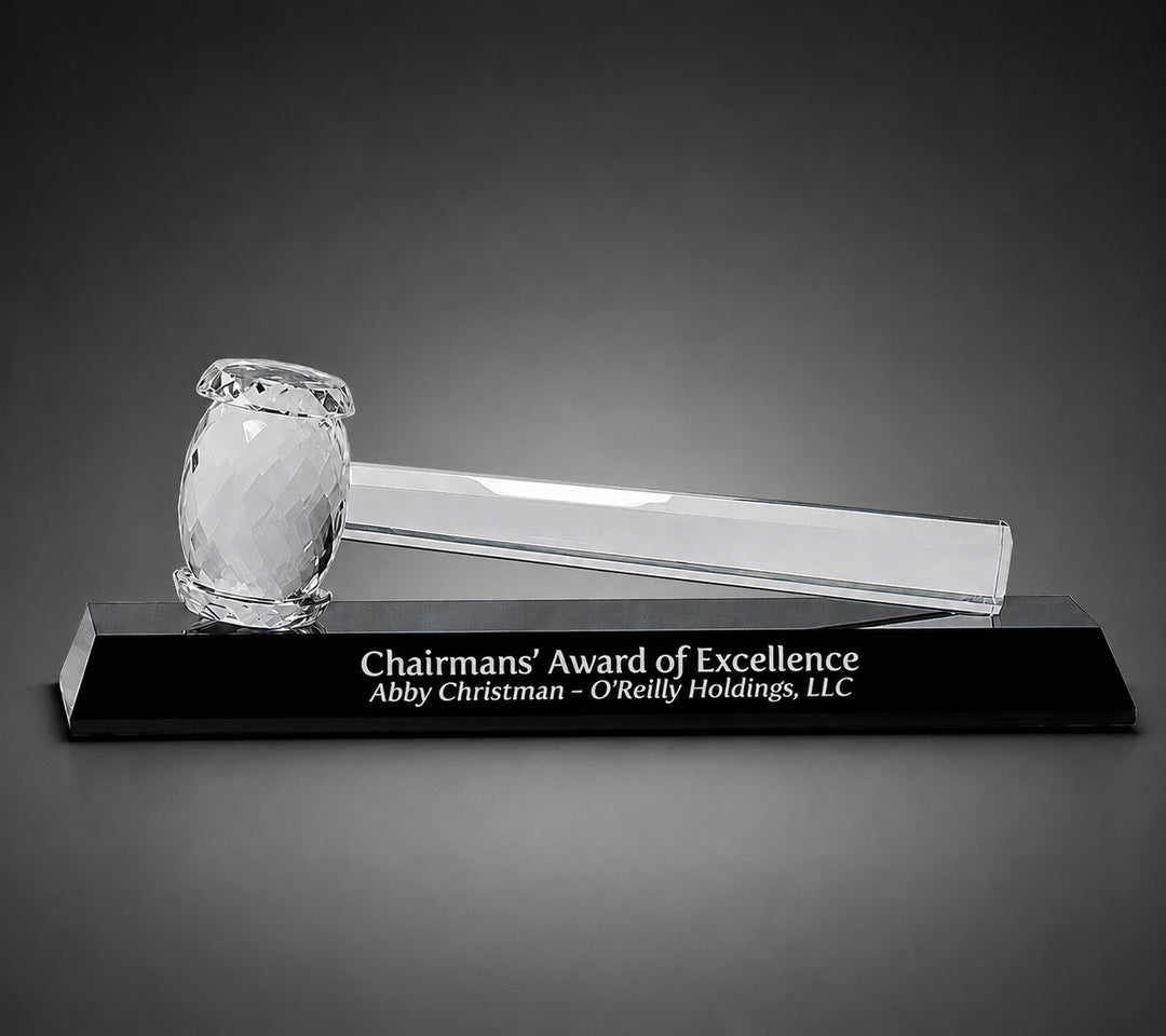 Crystal Gavel on Black Base