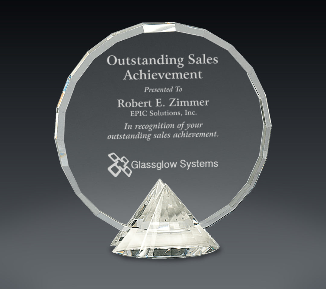 Round Crystal on Clear Diamond Base