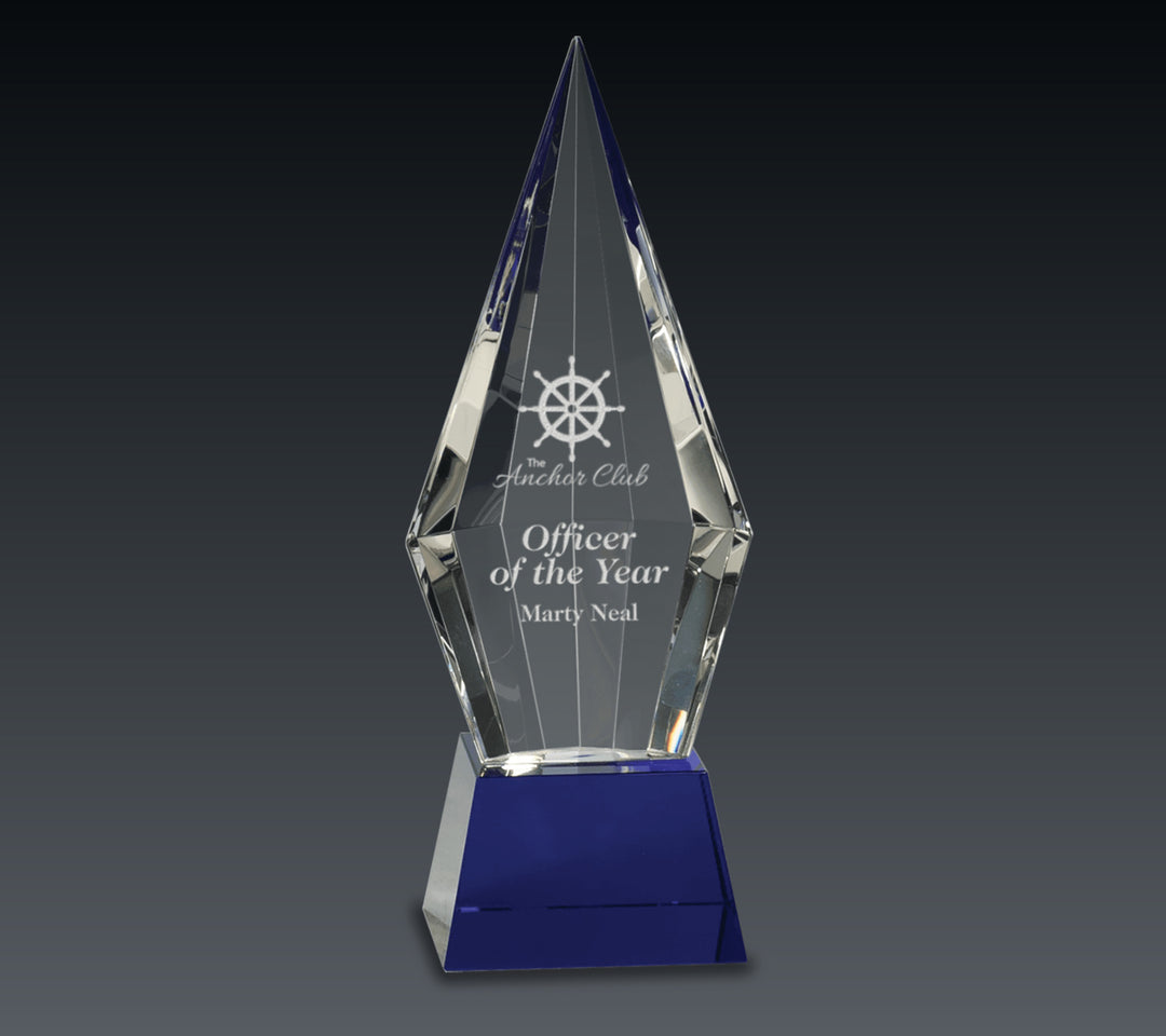 Obelisk Facet Crystal on Pedestal Base