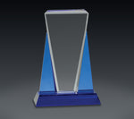 Load image into Gallery viewer, Blue/Clear Wedge Crystal on Pedestal Base