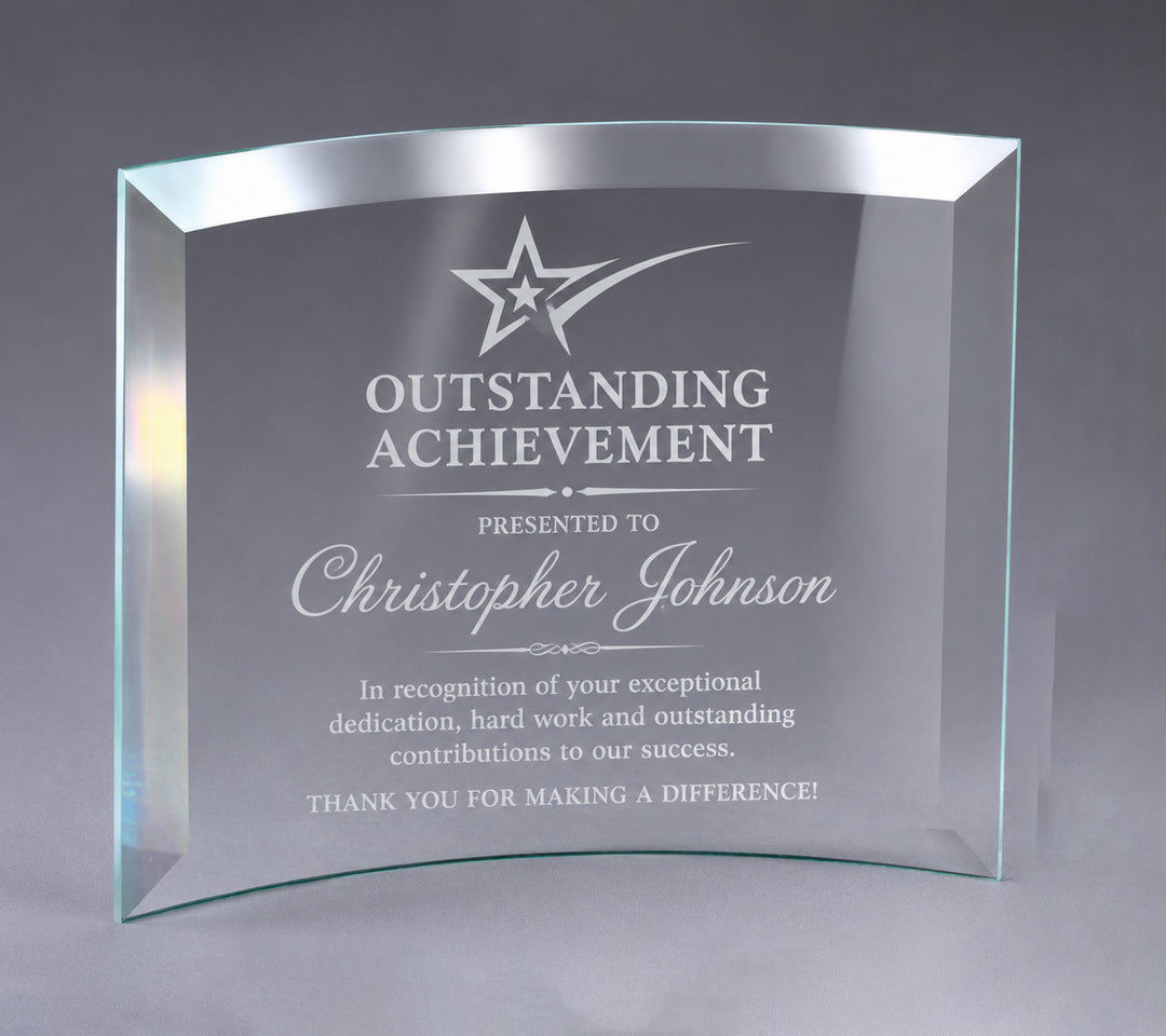 Curved Glass Plaque